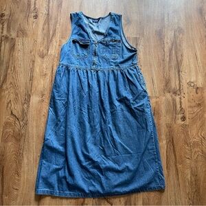 Vintage 90s blue denim maxi dress